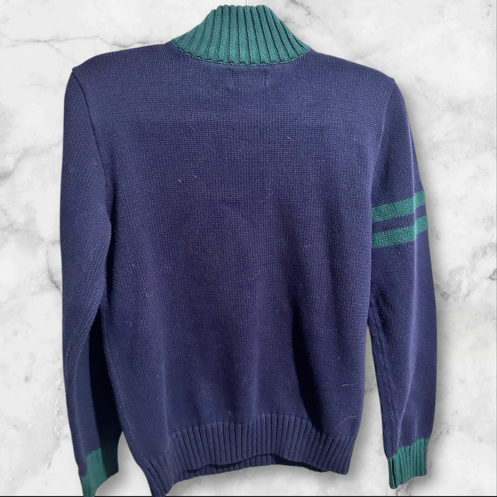 Polo Ralph Lauren Sweater Boys XL 18-20 Big Pony Mock Neck 1/4 Zip Measurements - Picture 2 of 3